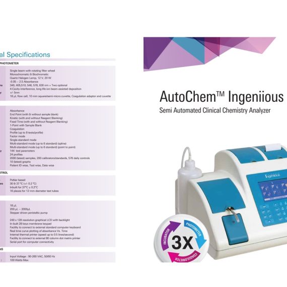 AutoChem Ingenious Semi-Automatic Chemistry Analyzer